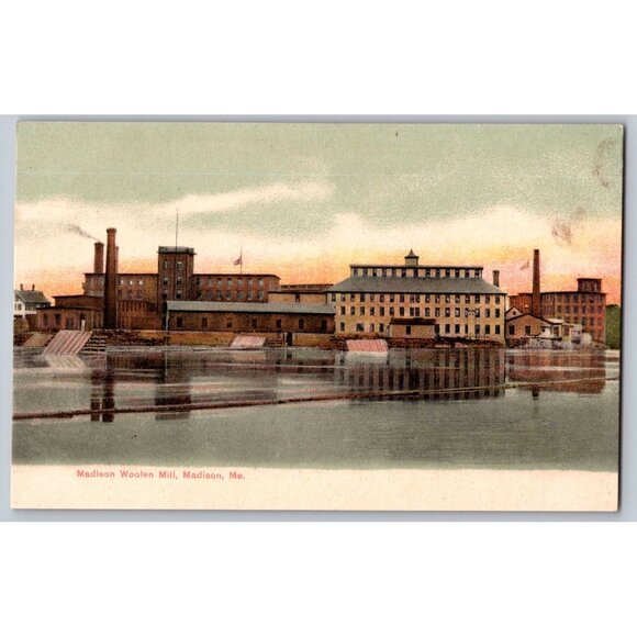 Antique Postcards 4 Views Of Madison Woolen Mill Madison ME - Early 1900s #1474 - Picture 3 of 8